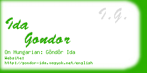 ida gondor business card